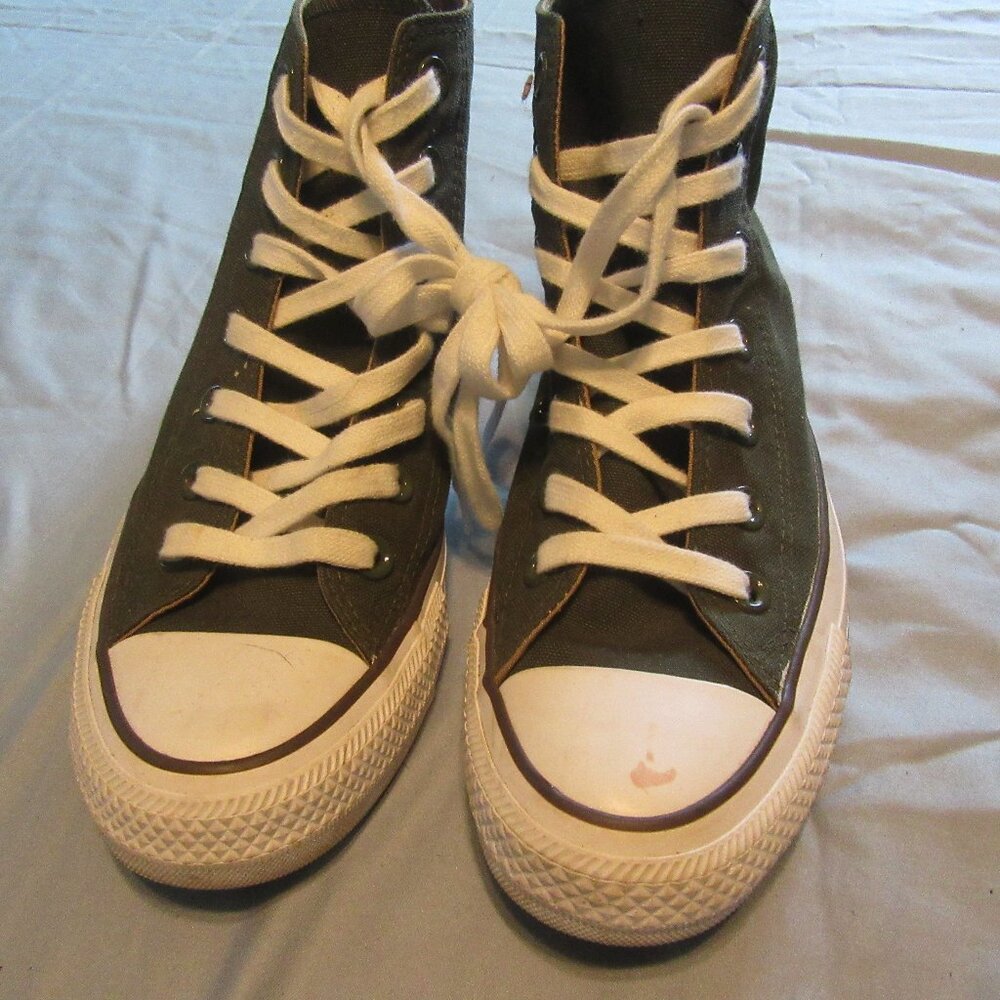 Converse Chuck Taylor All Star Green Canvas Sneakers / Shoes Sz 5M / 7W